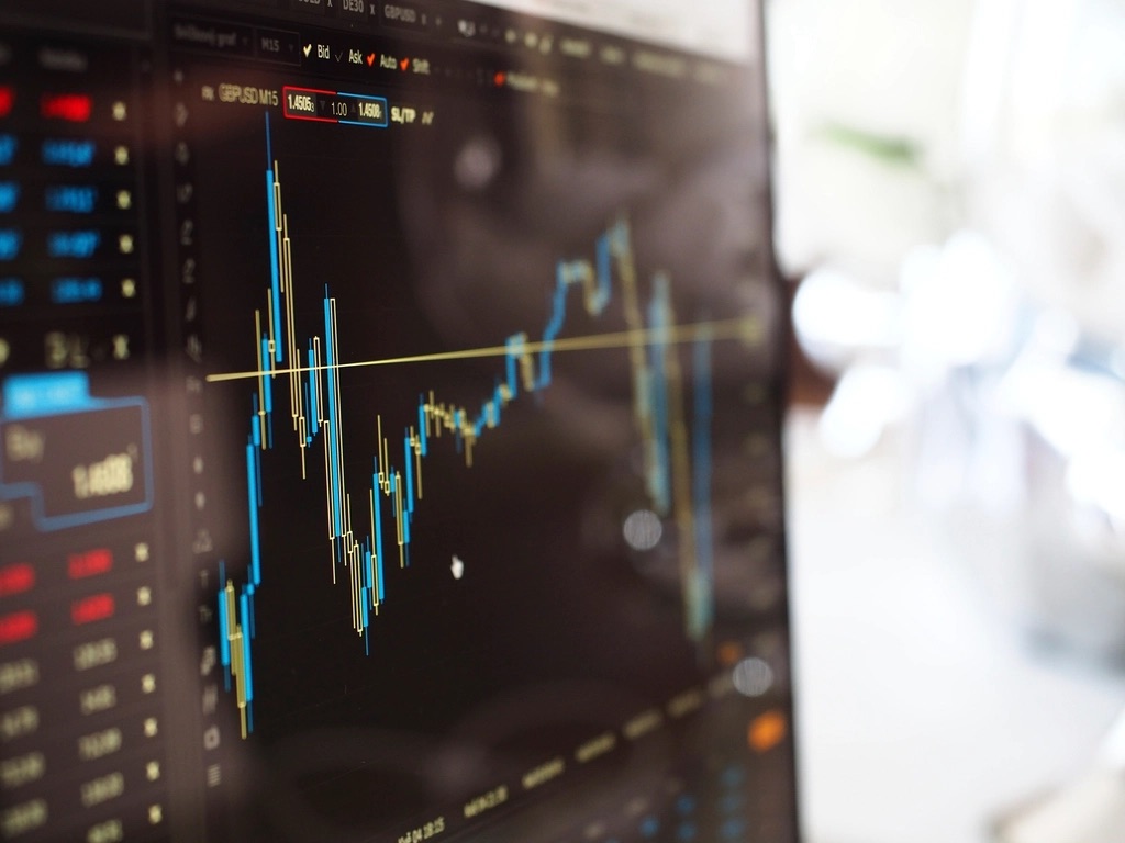 Stock market chart on a trading screen